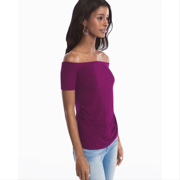 WHBM Barcelona Off-The-Shoulder Short-Sleeve Tee - Picture 4 of 8